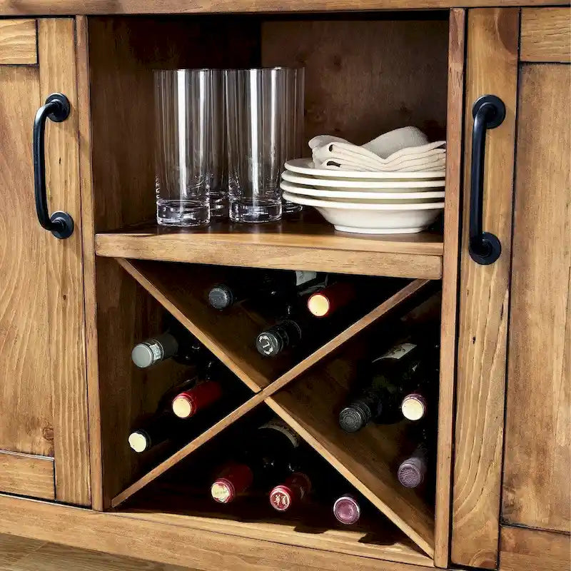 Crosley Roots Natural Finish Buffet - 52  W x 18  D x 36  H