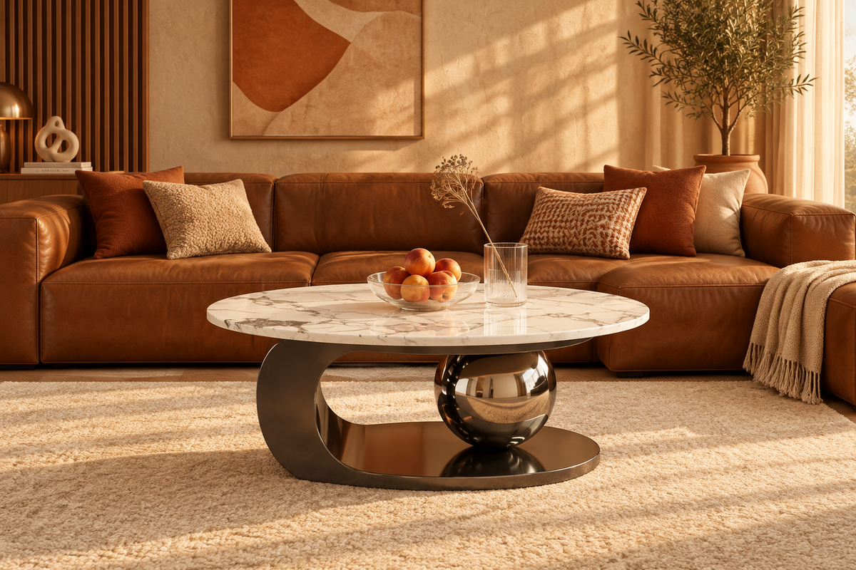Marble Coffee Table Scene
